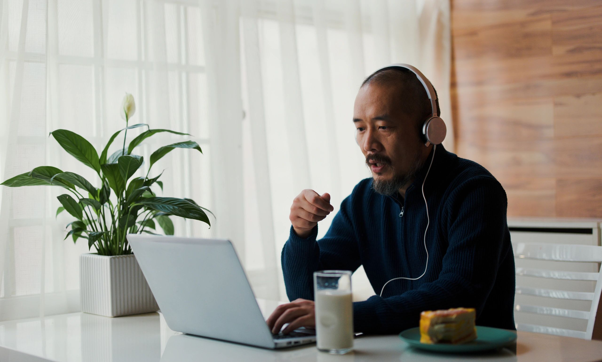 Customer service representative on a video call